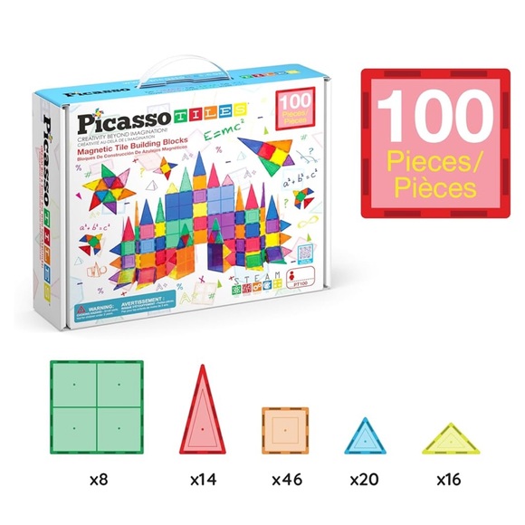 Picasso 100 Magnetic Tiles! Like New! - Picture 6 of 6